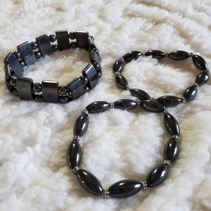 3 Hematite Bracelets